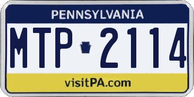 PA license plate MTP2114
