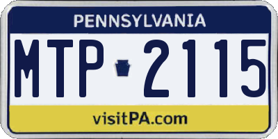 PA license plate MTP2115