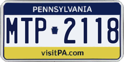 PA license plate MTP2118