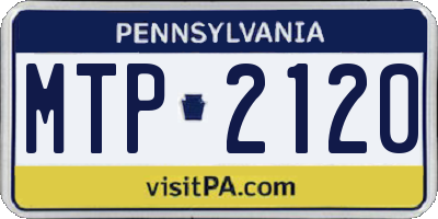 PA license plate MTP2120