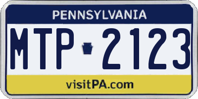 PA license plate MTP2123