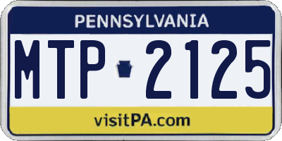 PA license plate MTP2125