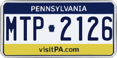 PA license plate MTP2126