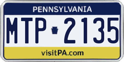 PA license plate MTP2135