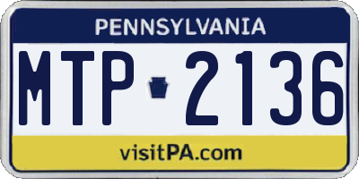 PA license plate MTP2136