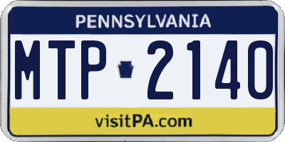 PA license plate MTP2140
