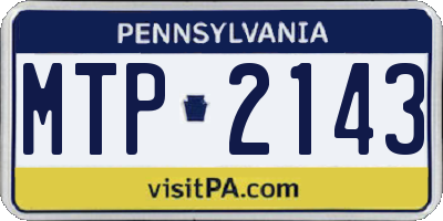 PA license plate MTP2143