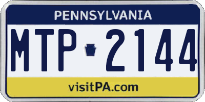 PA license plate MTP2144