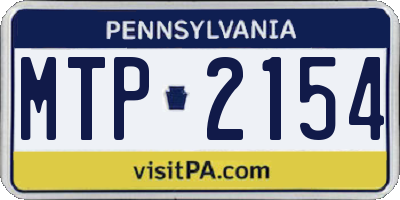 PA license plate MTP2154