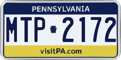 PA license plate MTP2172