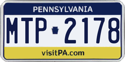 PA license plate MTP2178