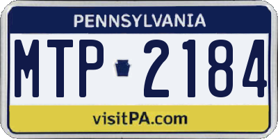 PA license plate MTP2184