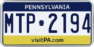 PA license plate MTP2194