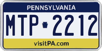 PA license plate MTP2212
