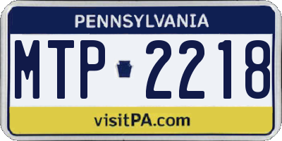 PA license plate MTP2218