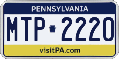 PA license plate MTP2220