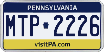 PA license plate MTP2226