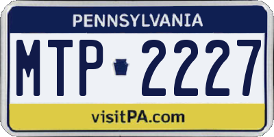PA license plate MTP2227