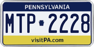 PA license plate MTP2228