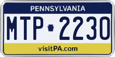 PA license plate MTP2230