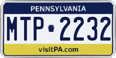 PA license plate MTP2232