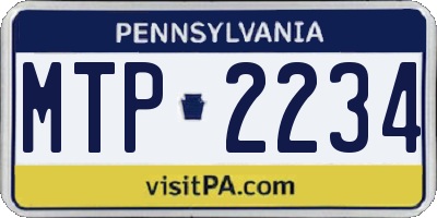 PA license plate MTP2234