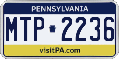 PA license plate MTP2236