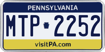 PA license plate MTP2252