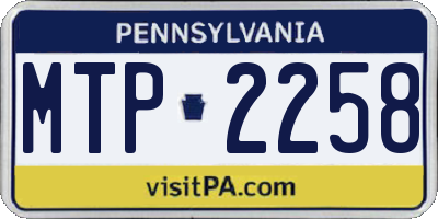 PA license plate MTP2258