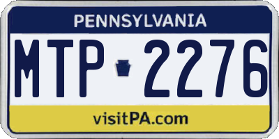PA license plate MTP2276