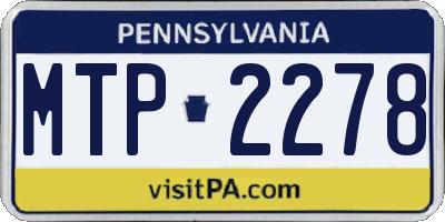 PA license plate MTP2278
