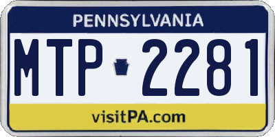 PA license plate MTP2281