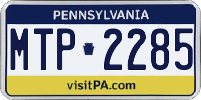 PA license plate MTP2285