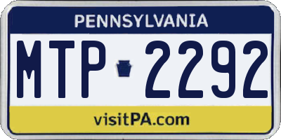 PA license plate MTP2292