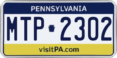 PA license plate MTP2302