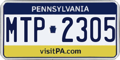PA license plate MTP2305