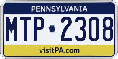 PA license plate MTP2308