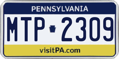 PA license plate MTP2309