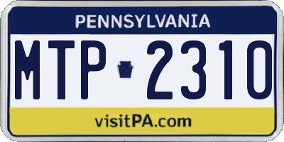 PA license plate MTP2310