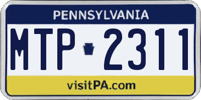 PA license plate MTP2311