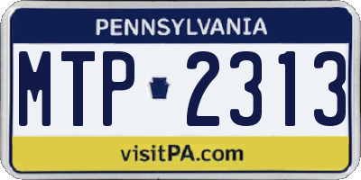 PA license plate MTP2313