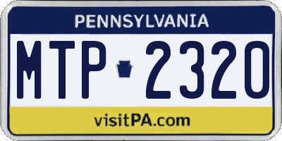 PA license plate MTP2320