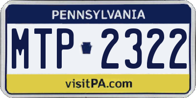 PA license plate MTP2322