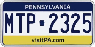 PA license plate MTP2325