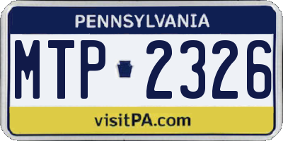 PA license plate MTP2326