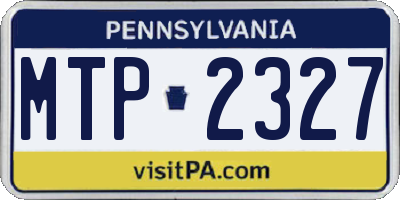 PA license plate MTP2327