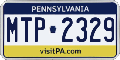 PA license plate MTP2329