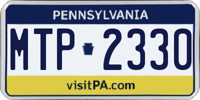 PA license plate MTP2330