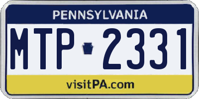 PA license plate MTP2331