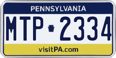 PA license plate MTP2334